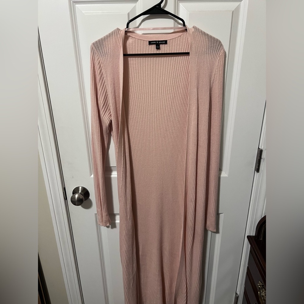 Cable & Gauge Pink Long Cardigan
